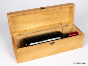 Caja para vino madera natural