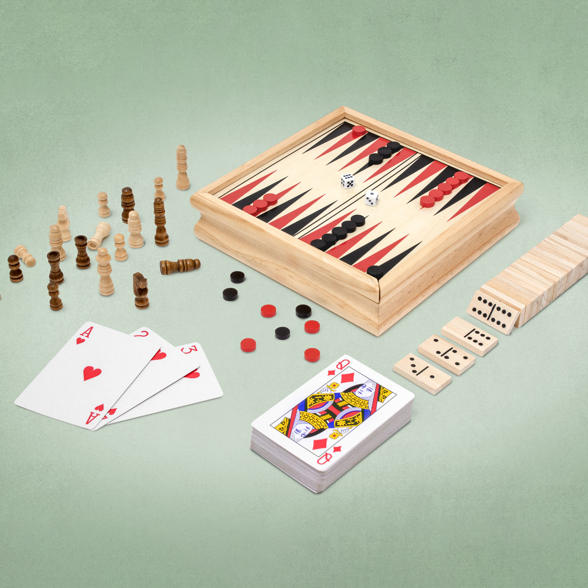 Schmidt Spiele – Set De Juegos Premium Con Más De 100 Opciones – Incluye Ligretto, Ajedrez, Dama, Backgammon Y Kniffel – 1+ Jugadores, +6 Años